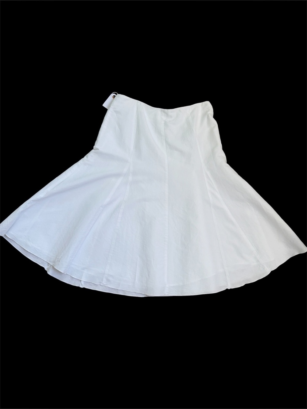 Tommy Hilfiger linen blend skirt classic white midi flare A-line size 10 EUC